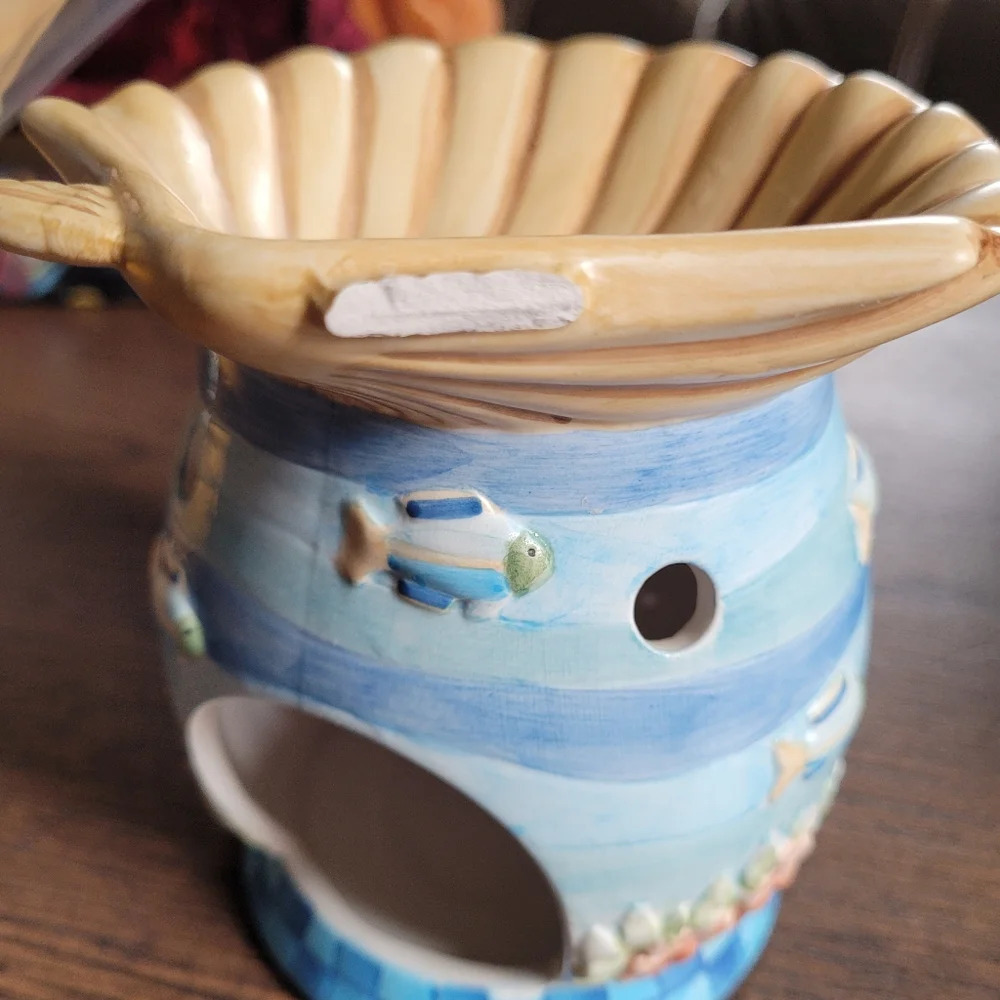 Yankee Candle Ocean Themed Ceramic Tart Candle Wax Burner Teresa Kogurt - Picture 5 of 8